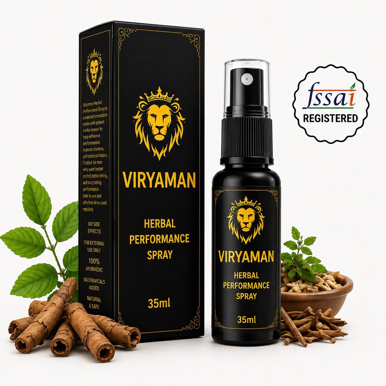 Viryaman Herbal Performance Spray — Best Doctors Approved, FSSAI Registered
